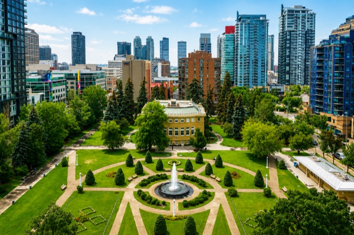 Beltline condo towers in Calgary's urban core