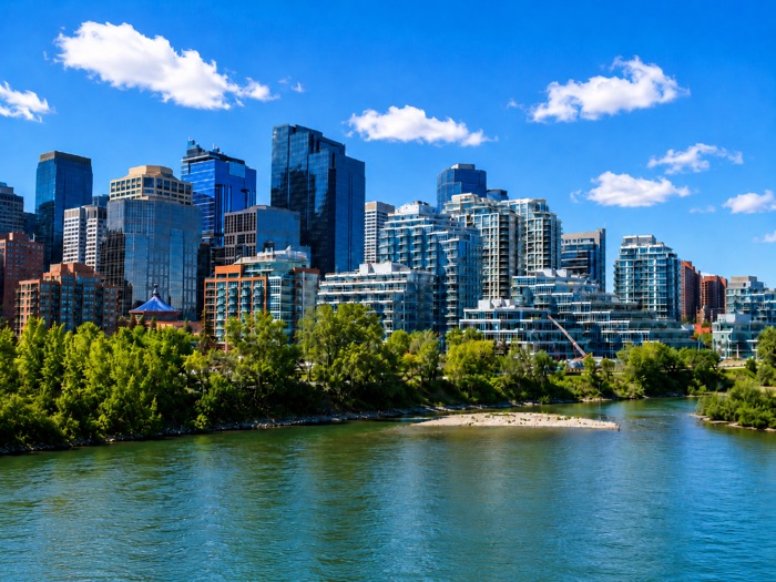 Eau Claire riverfront condos by the Bow River