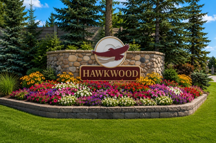 Hawkwood homes with city and mountain views