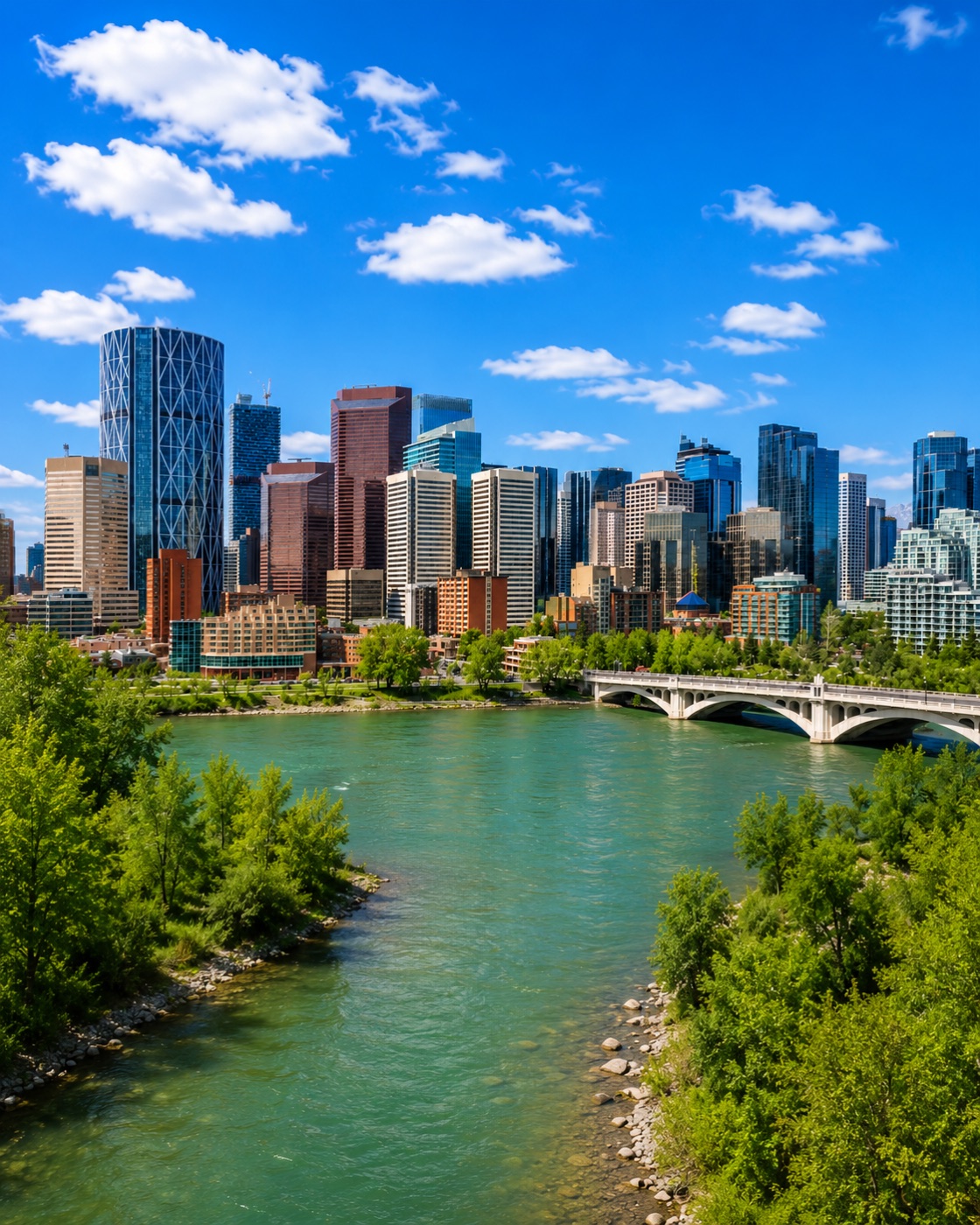 Inner-city Calgary living with the downtown skyline close at hand