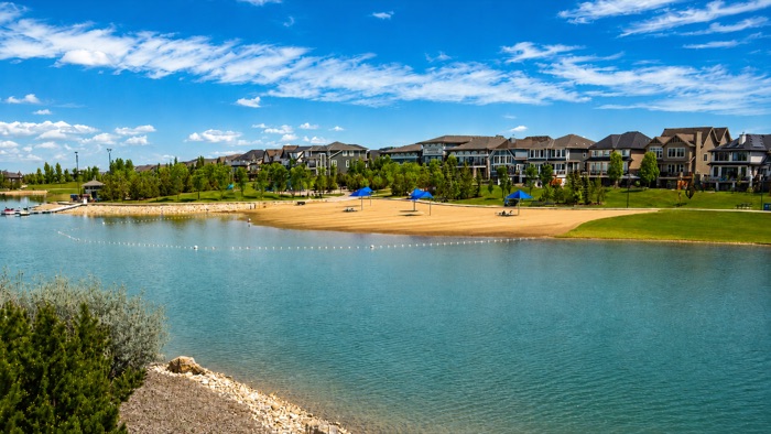Mahogany Lake beach club and waterfront homes