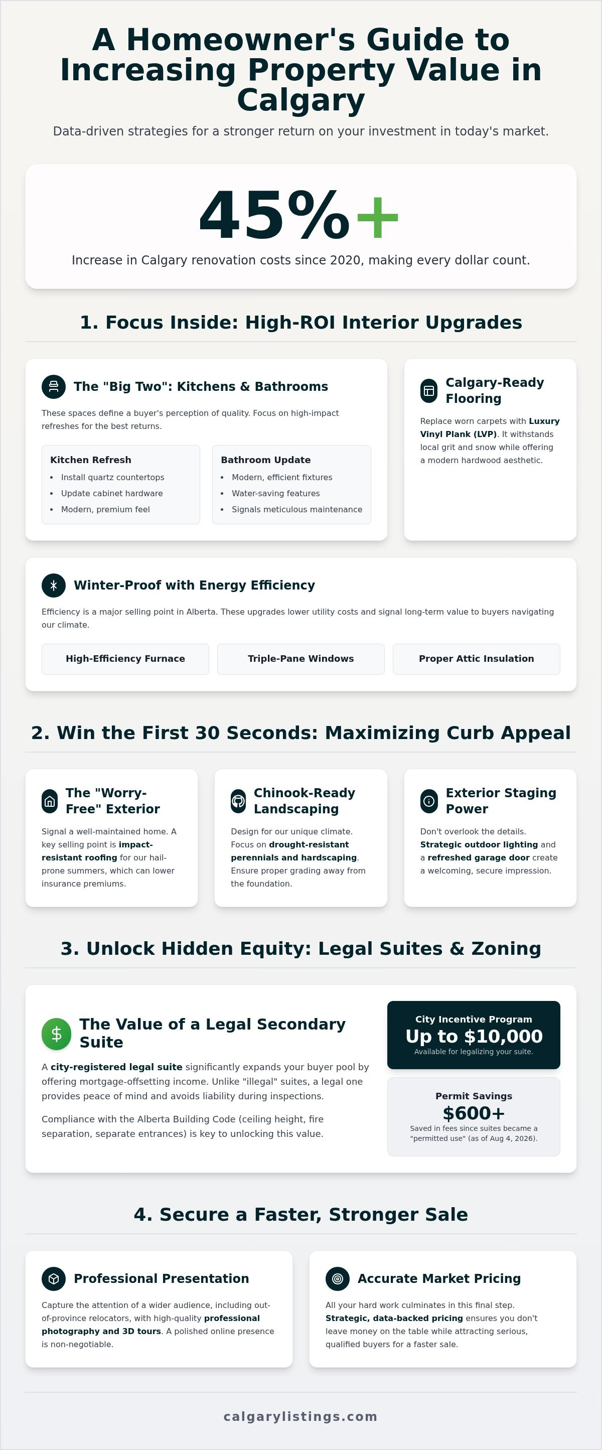 10 Strategic Ways to Increase Your Home Value in Calgary for 2026 — infographic