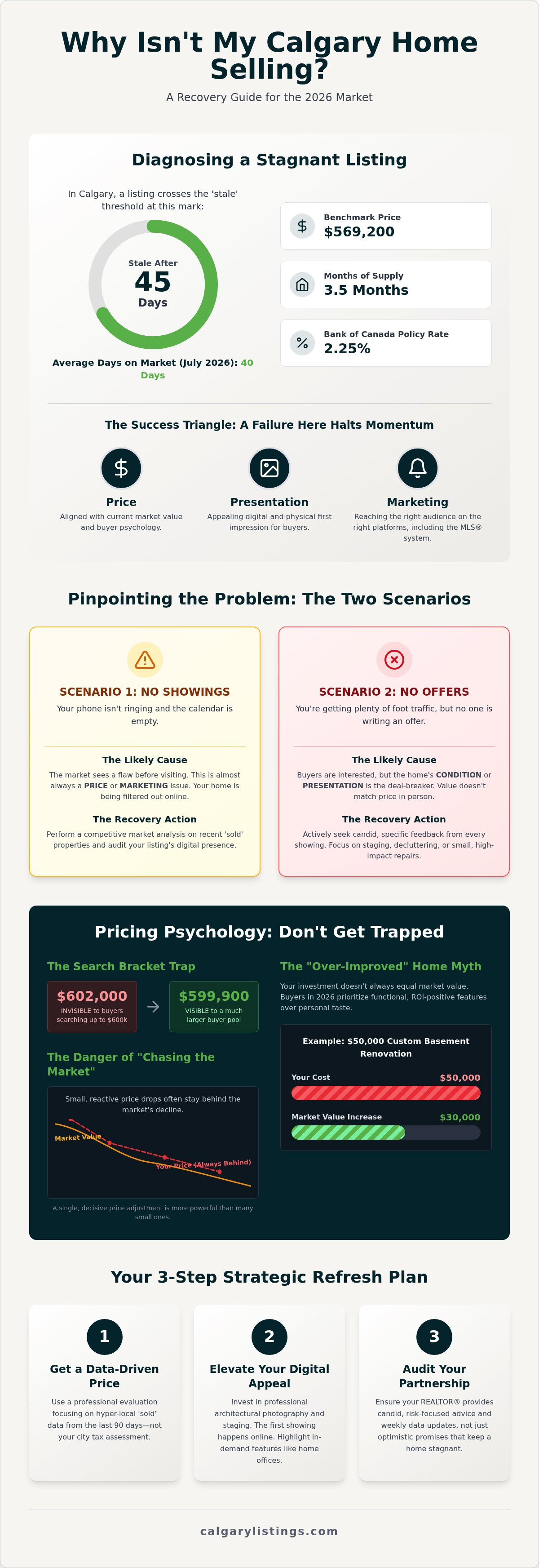 Calgary Home Not Selling? Your 2026 Recovery Guide — infographic