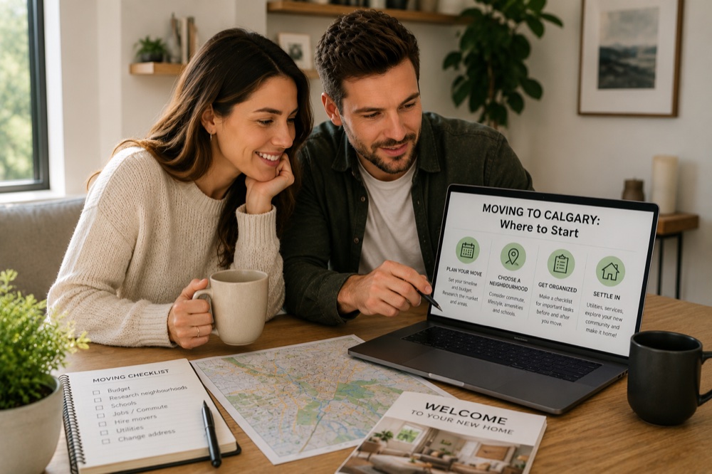 A moving-to-Calgary checklist and neighbourhood map
