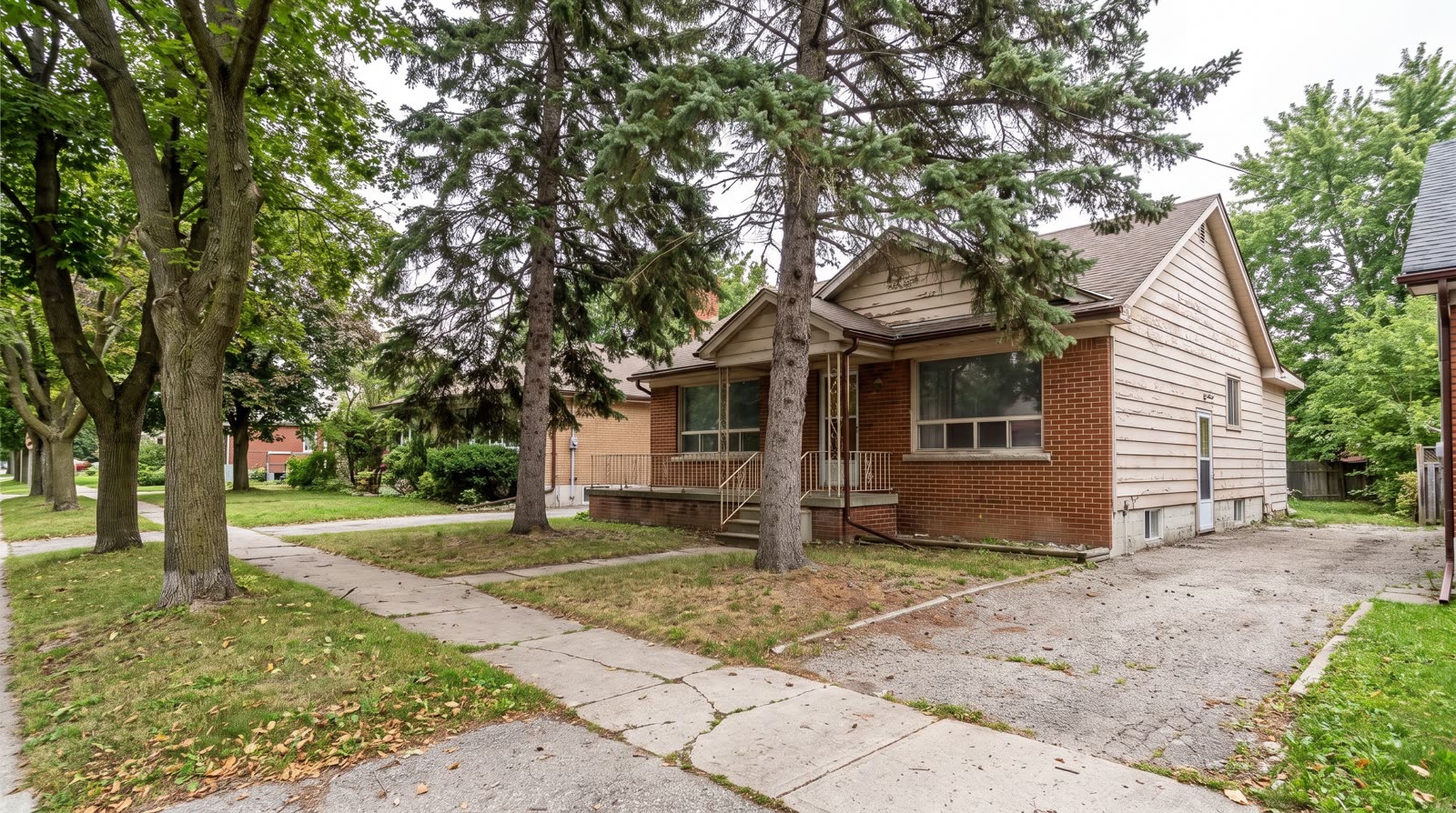 1950s Calgary bungalow with mature pine trees
